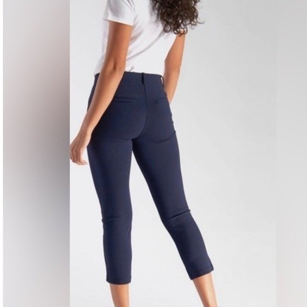 Betabrand Classic Cropped Dress Pant Yoga Pants Womens Small Navy‎ Blue